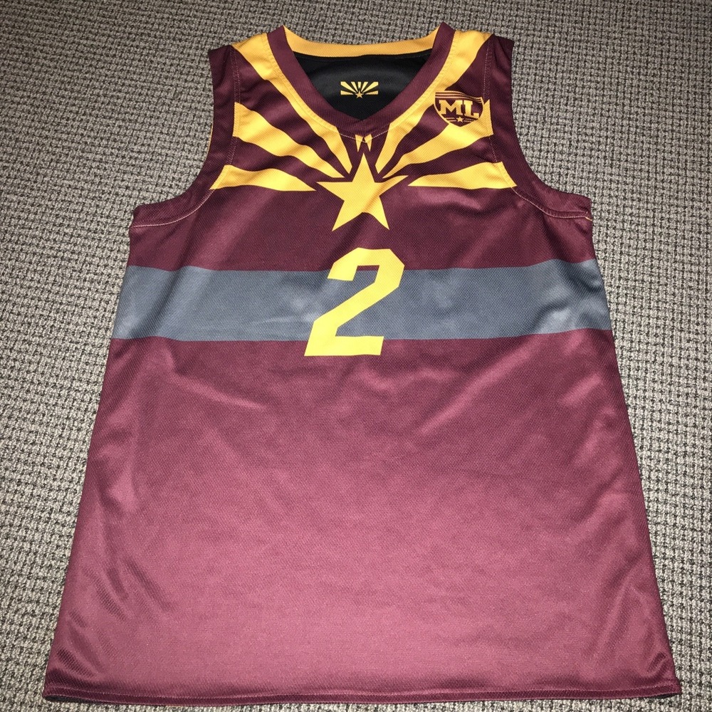 Mikey's League Arizona‎ Reversible Basketball Jersey ASU Colors Maroon Black #2